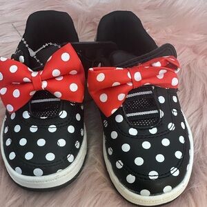 Disney Polka Dot Sneakers with Red Bow